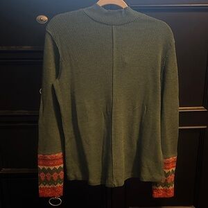 Maurices Forest Green Turtleneck with Colorful Cuffs 🛍️